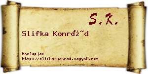 Slifka Konrád névjegykártya
